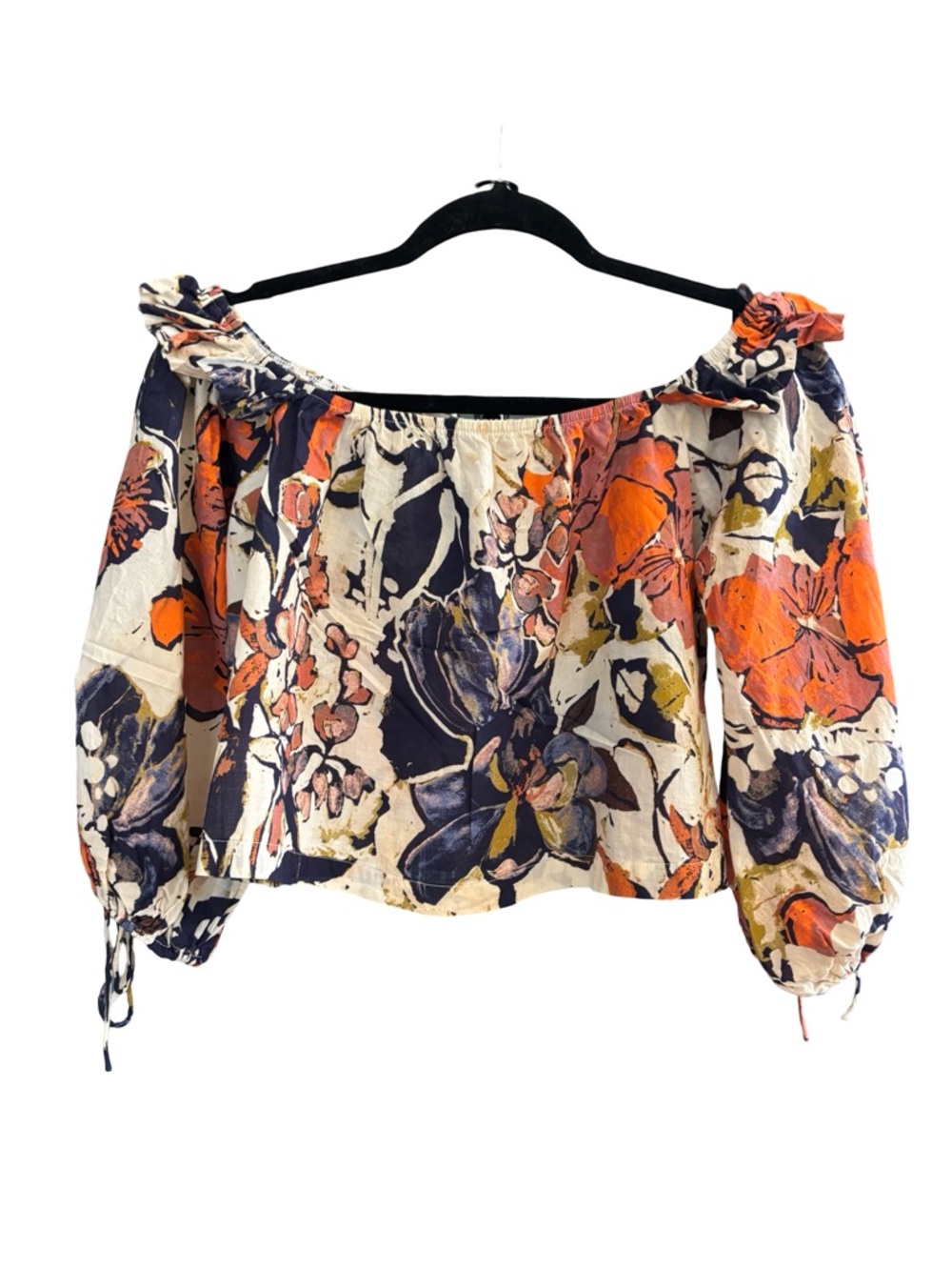 Free People Off-Shoulder Floral crop top size small